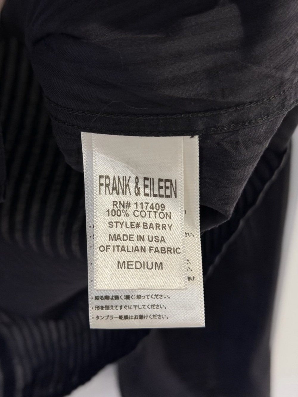Frank & Eileen Black and Charcoal Striped Button-Down Shirt - Picture 6 of 7